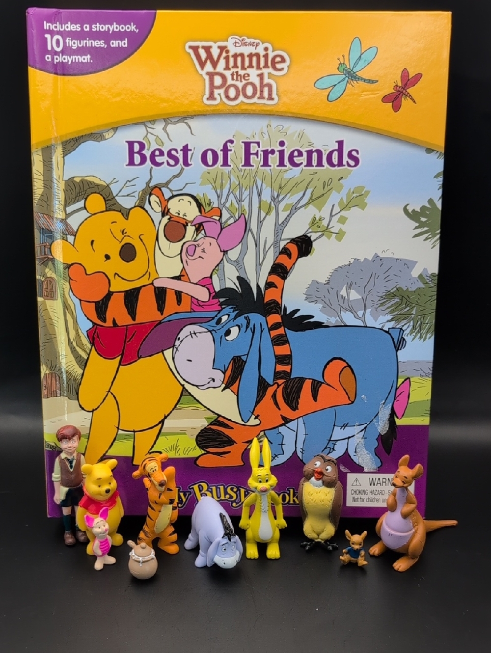 WINNIE THE POOH Best of Friends Board Book and Playset with 10 Figurines and Mat